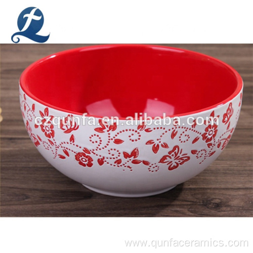 Different Size Printed Rice Soup Ceramic Noodle Bowl